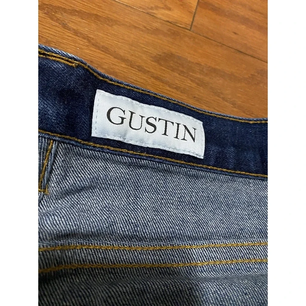 Gustin Selvedge Denim Jeans California Raw Button Fly Straight Men 35 *ReadFlaws